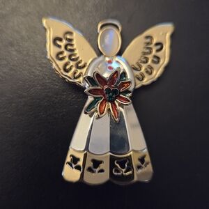 Vintage Gold and Silver‎ Christmas Holiday Angel Brooch 2"x2"